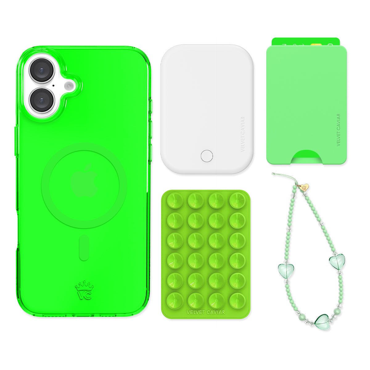 Neon Green iPhone Bundle Set - Wallet