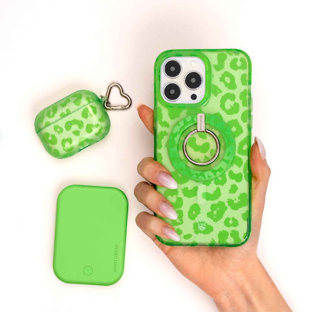 Key Lime Leopard MagSafe Grip Ring - Image 2