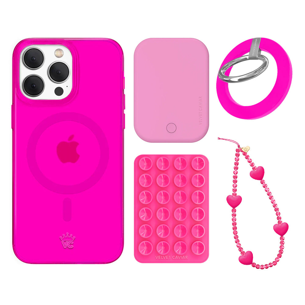 Neon Pink Clear iPhone Bundle Set - Grip - Image 8