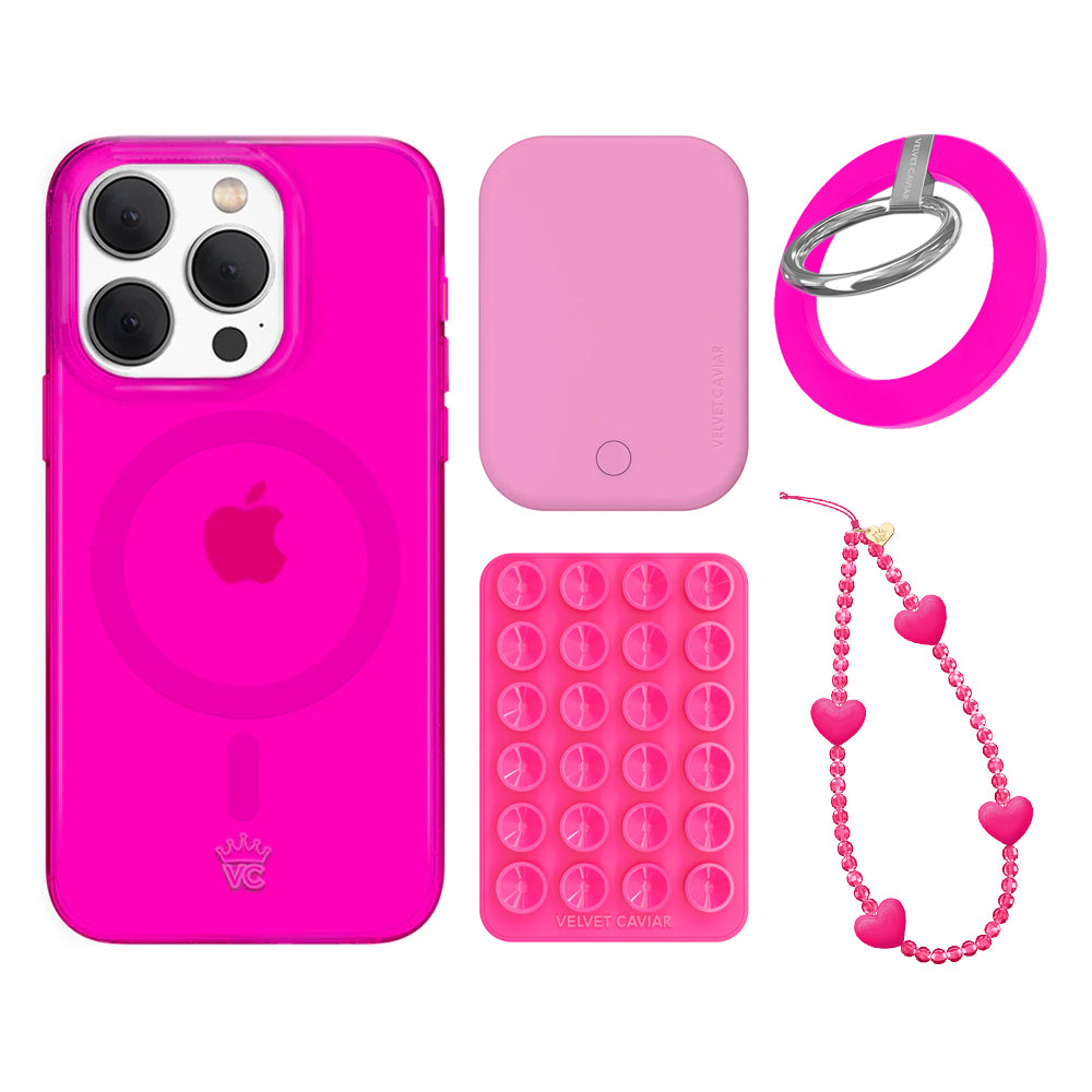 Neon Pink Clear iPhone Bundle Set - Grip - Image 7