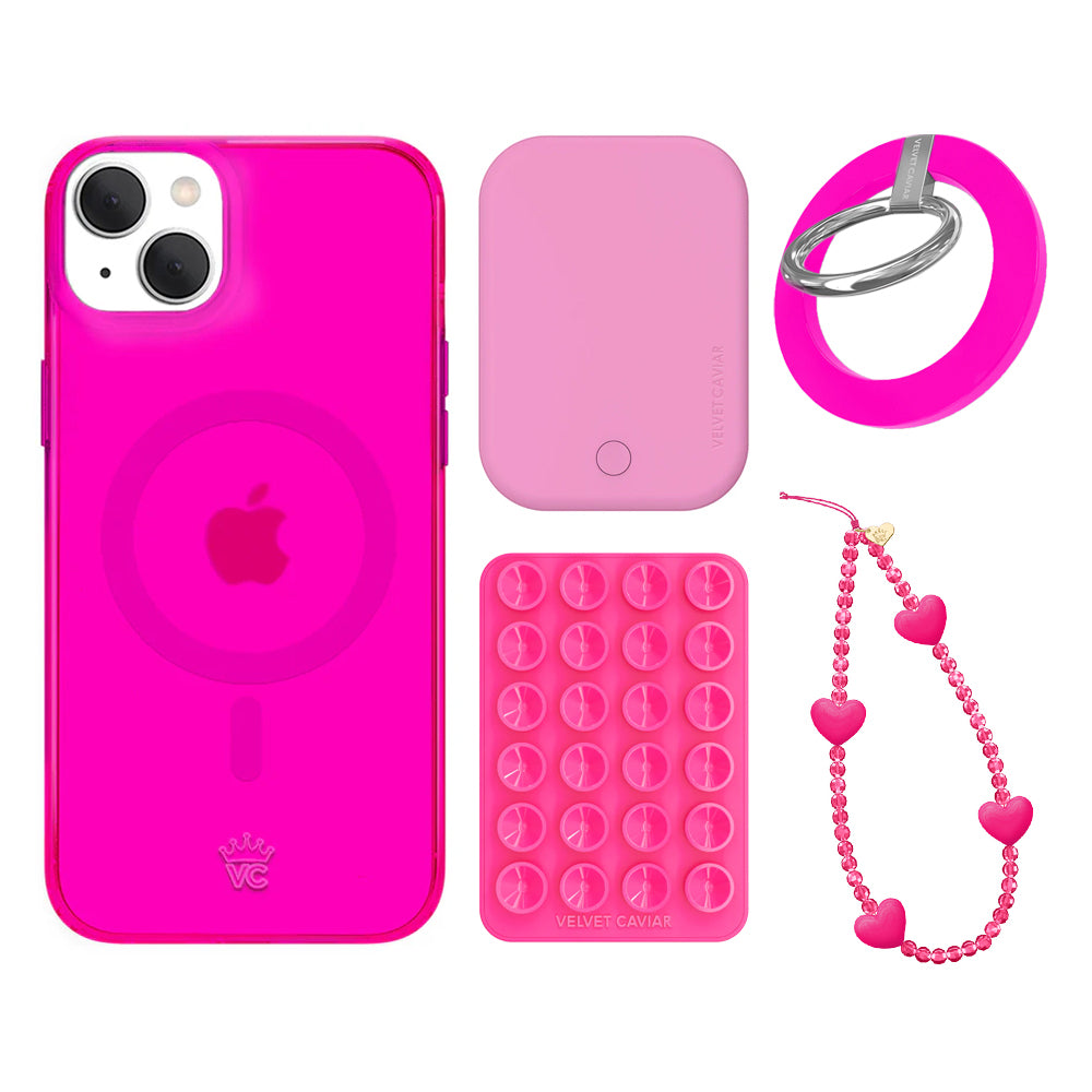 Neon Pink Clear iPhone Bundle Set - Grip - Image 6