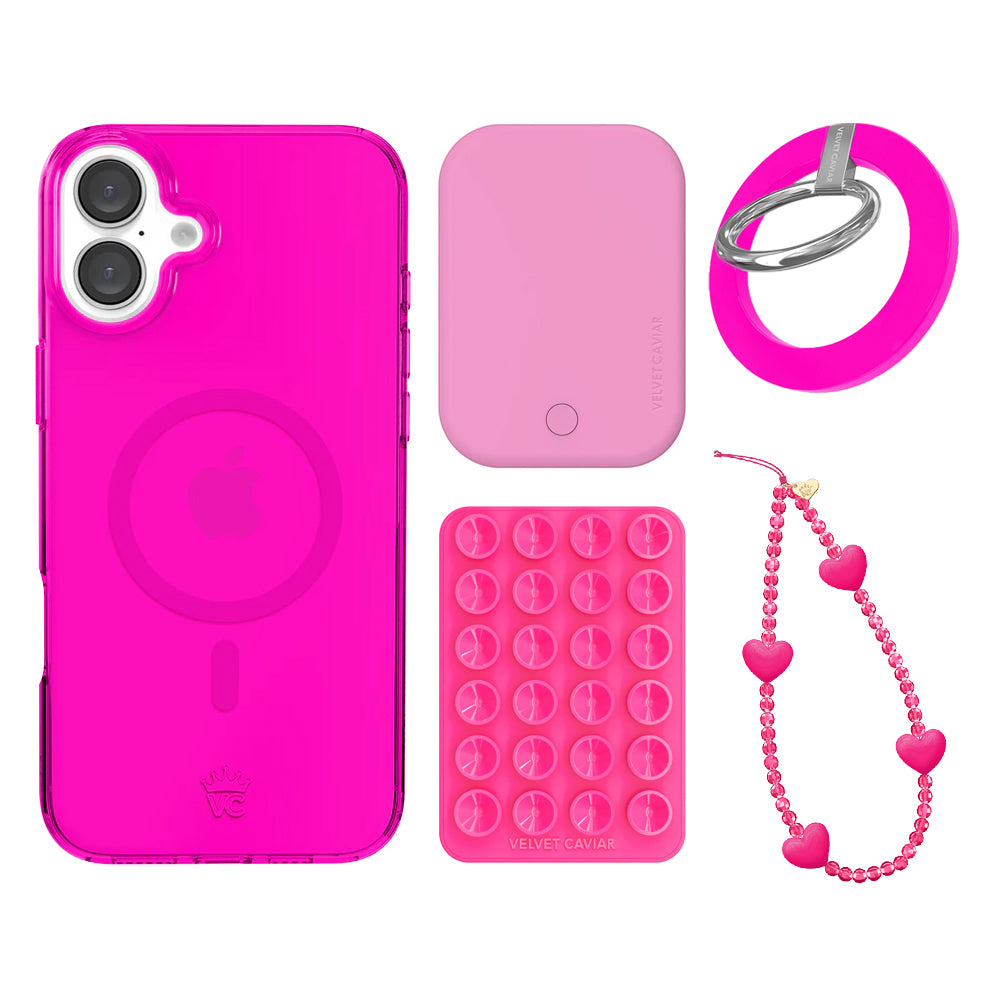 Neon Pink Clear iPhone Bundle Set - Grip - Image 4