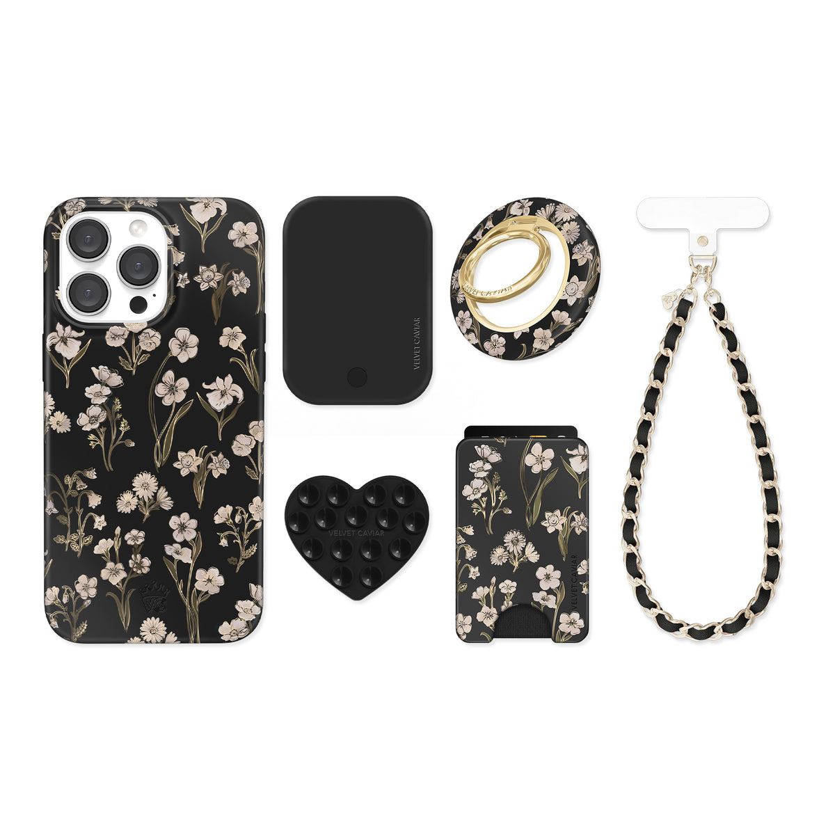 Nightbloom Gold Chrome Floral iPhone Bundle Set - Image 8