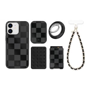 Noir Vibe Checkered iPhone Bundle Set