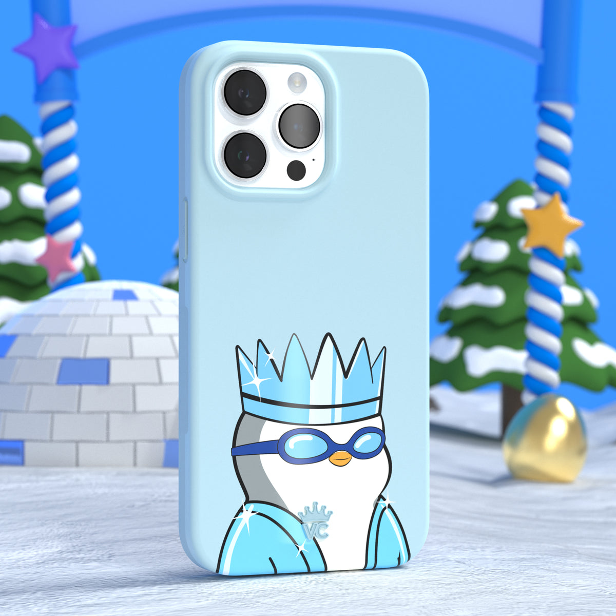 Pudgy Penguins Polar Blue iPhone Case - Image 2