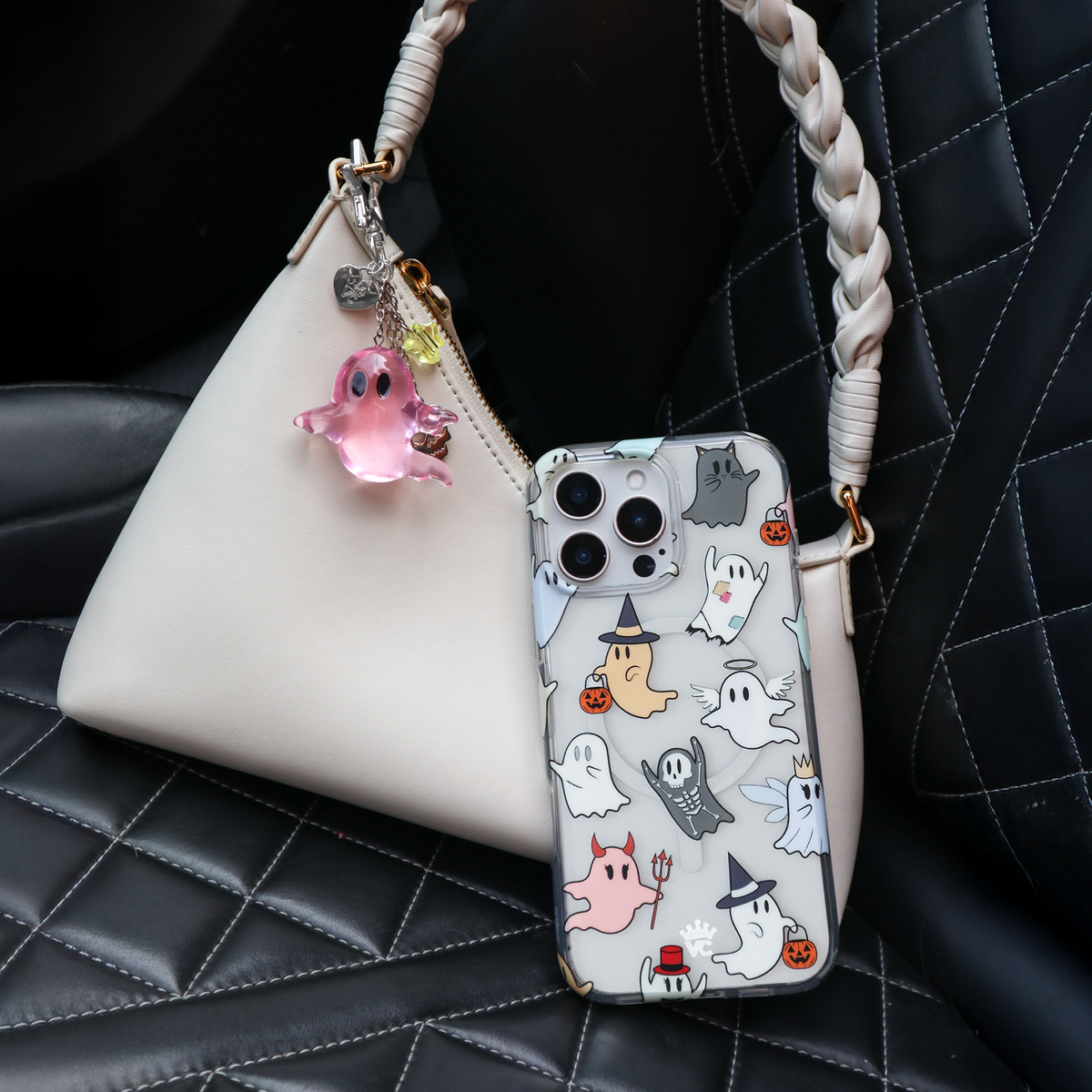 Pink Ghosted Bag Charm - Image 2