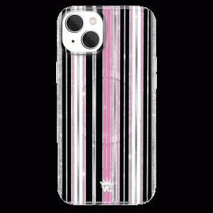 Pretty Punk Stripes Glitter iPhone Case