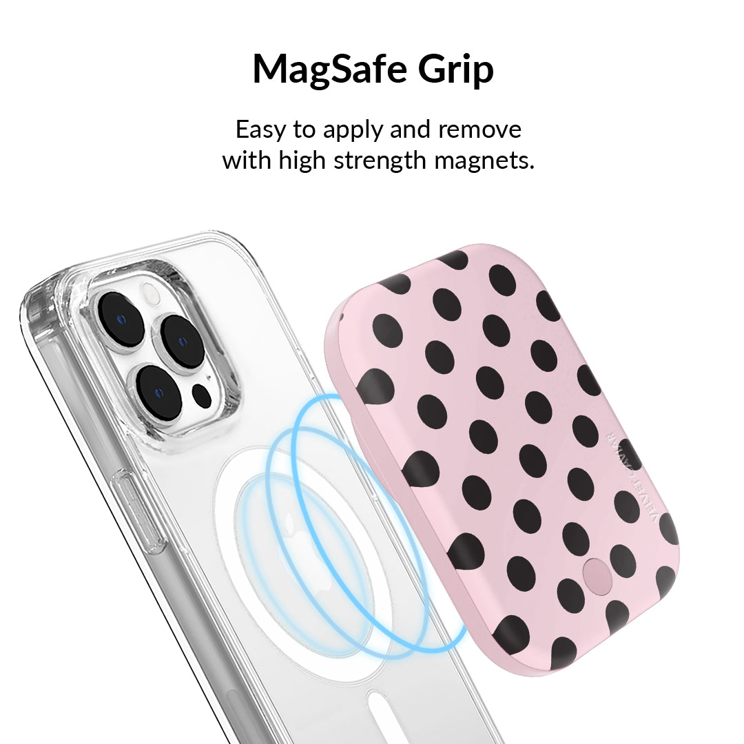 Princess Pink Polka Dot Portable MagSafe Charger Power Pack - Image 4