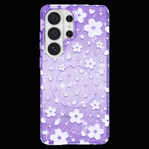 Lavender Cherry Blossom Glitter Samsung Case
