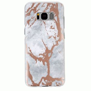 White Marble Rose Gold Chrome Samsung Galaxy Case