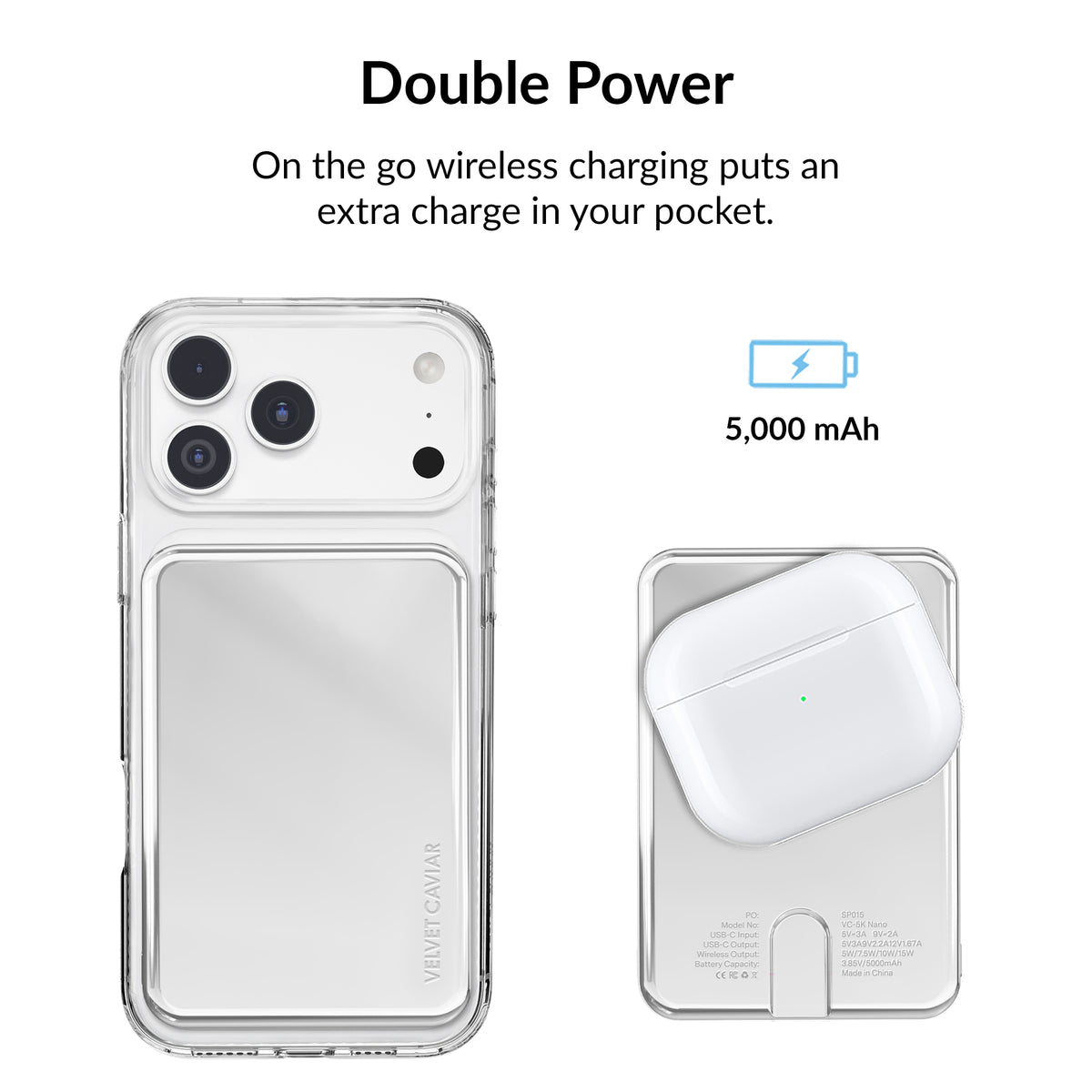 Silver Chrome Slim Portable MagSafe Charger Power Pack - Image 5
