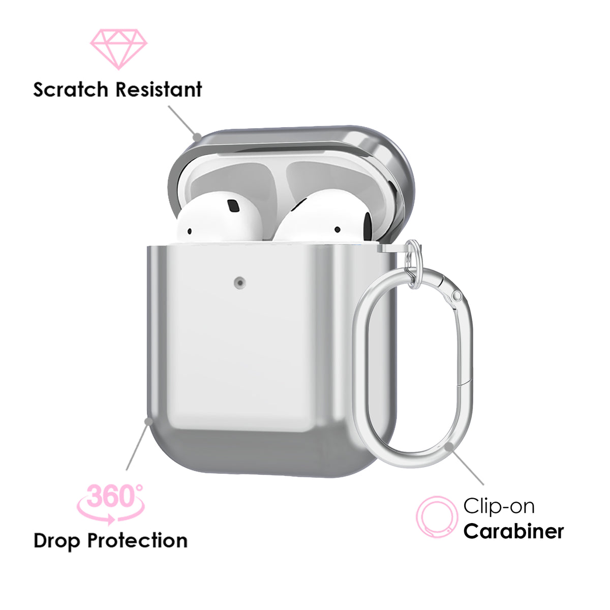 Silver Chrome AirPod Case - Image 3