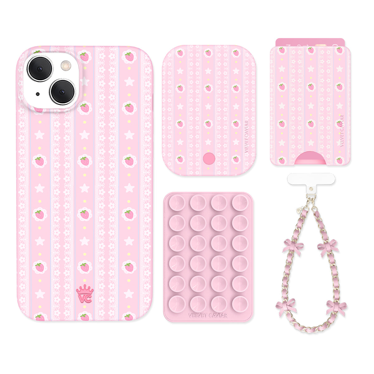 Strawberry Macaron iPhone Bundle Set - Wallet - Image 5