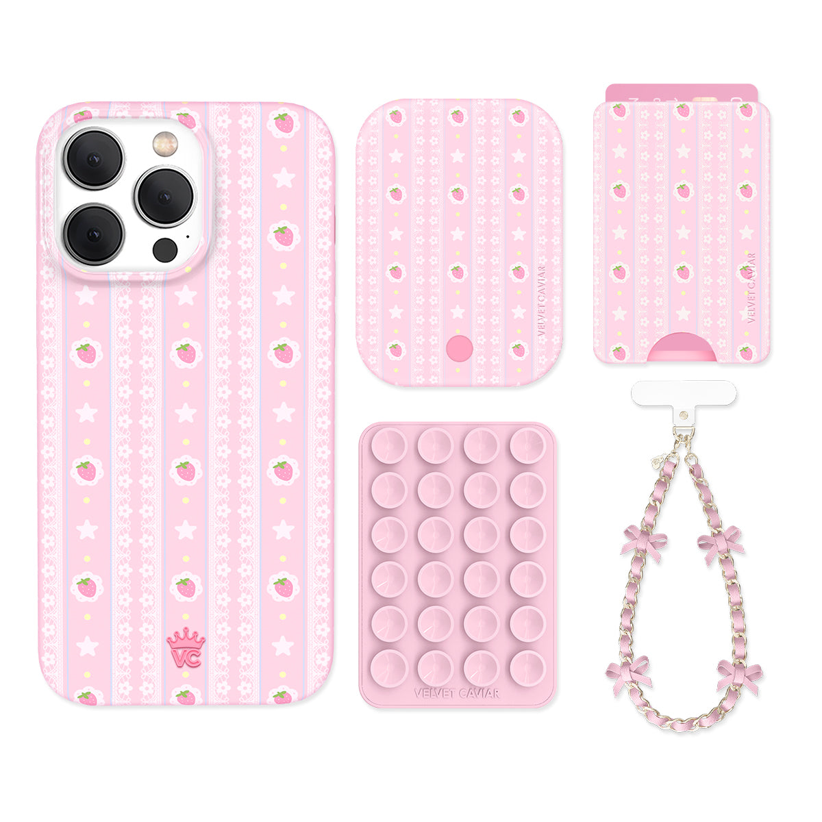 Strawberry Macaron iPhone Bundle Set - Wallet - Image 6