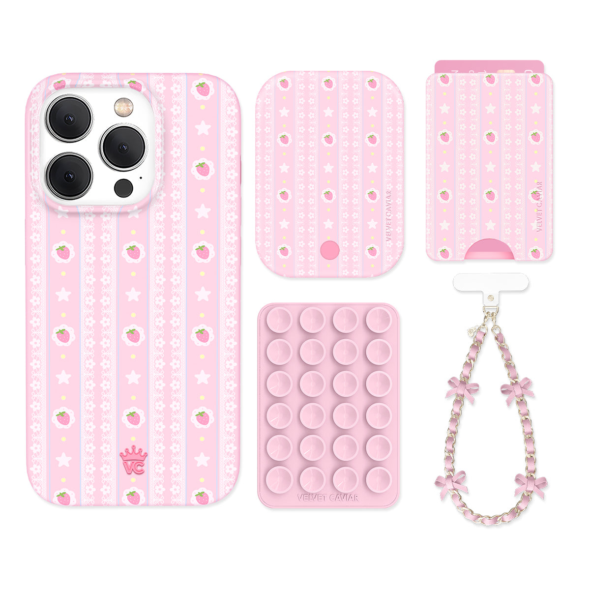 Strawberry Macaron iPhone Bundle Set - Wallet - Image 7