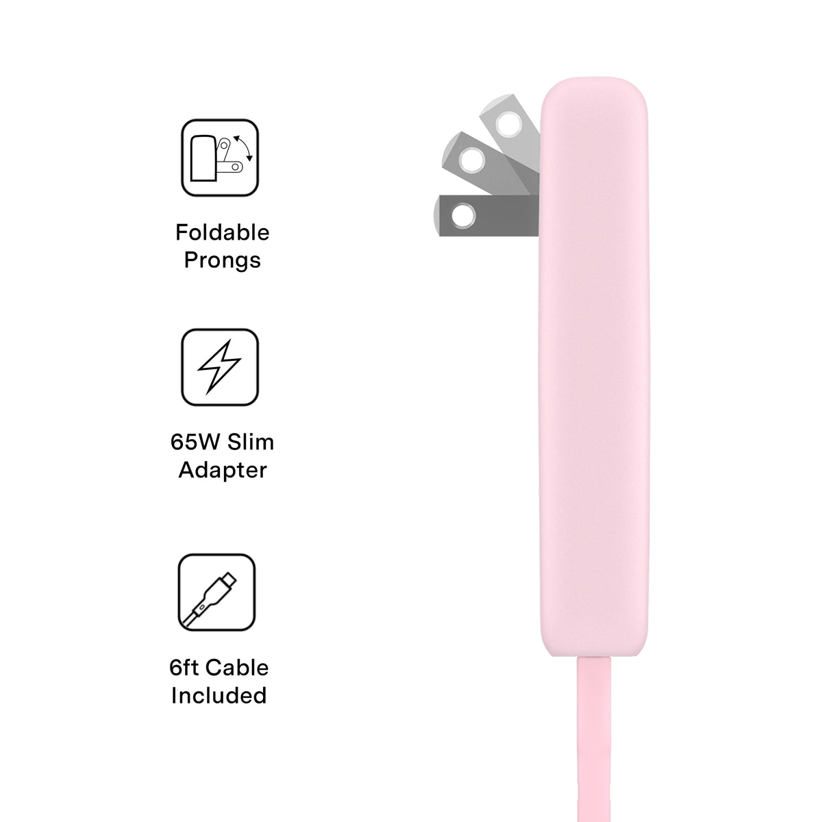 Strawberry Milk Fast Charging Set, Dual Port Wall Adapter + 6ft USB-C Cable - Image 3