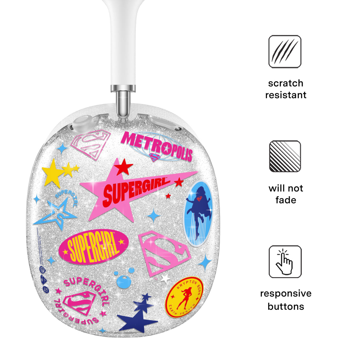 Supergirl Krypto Glitter AirPod Max Case - Image 3