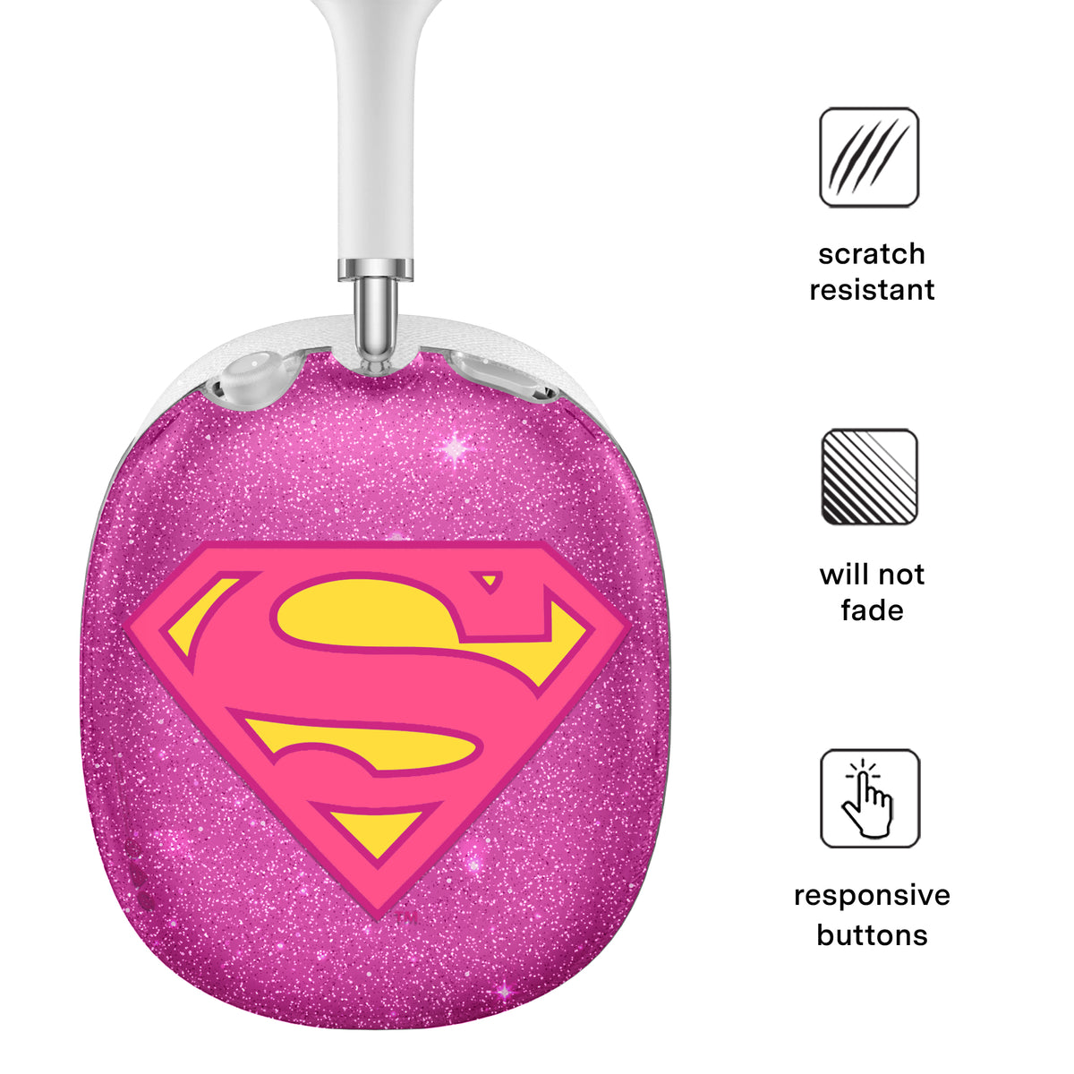 Supergirl Stardust Glitter AirPod Max Case - Image 3