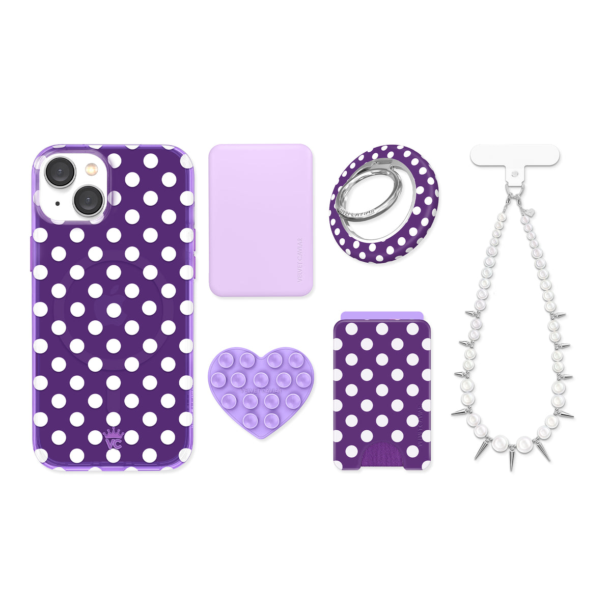 Violet Glow Polka Dot iPhone Bundle Set - Image 8