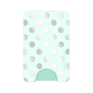 Mint Chrome Polka Dot MagSafe Wallet