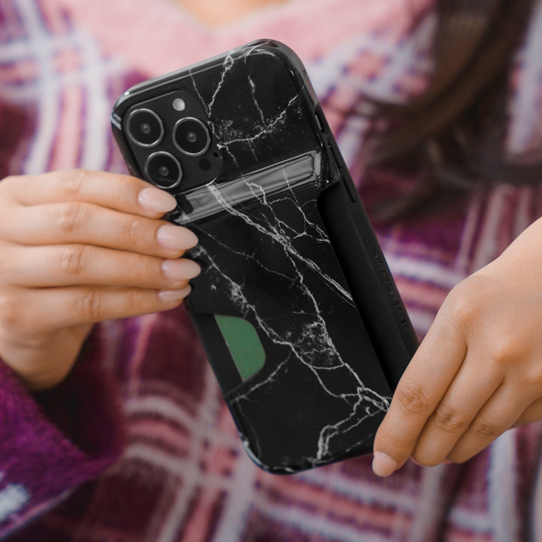 Black Marble Iphone Wallet Case - Image 2