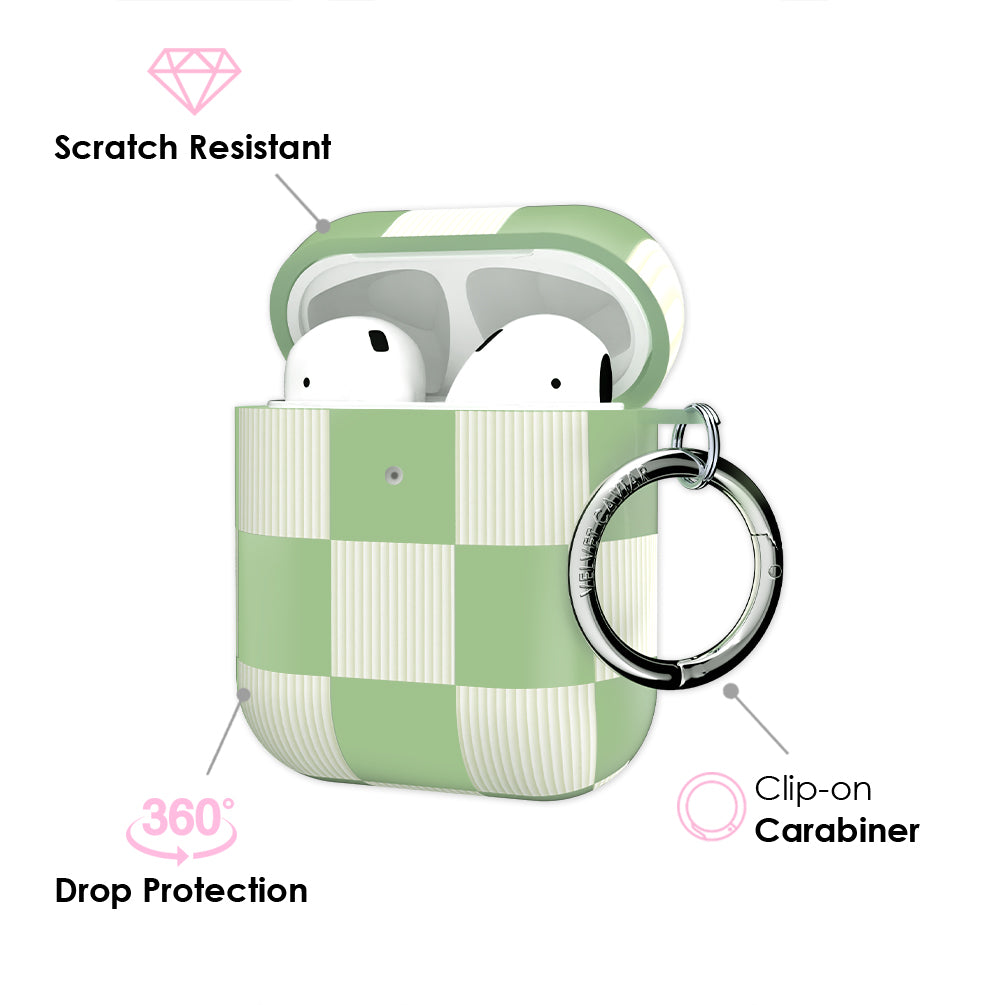 Pistachio Vibe Checkered AirPod Case - Image 3