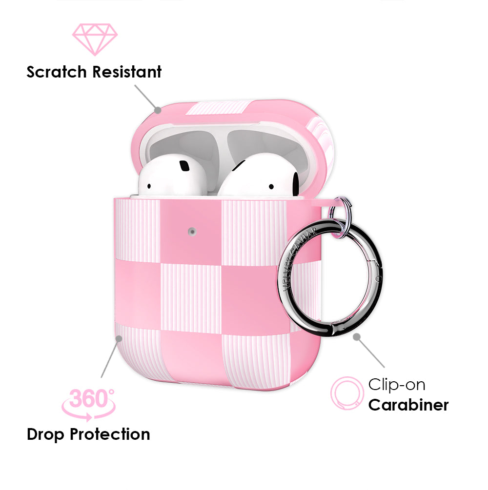 Pink Vibe Checkered AirPod Case - Image 3