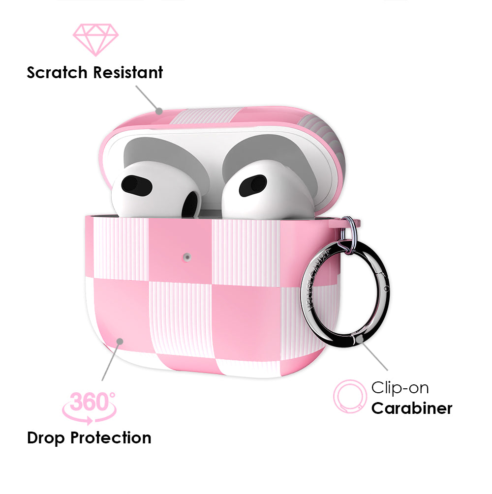 Pink Vibe Checkered AirPod Case - Image 8
