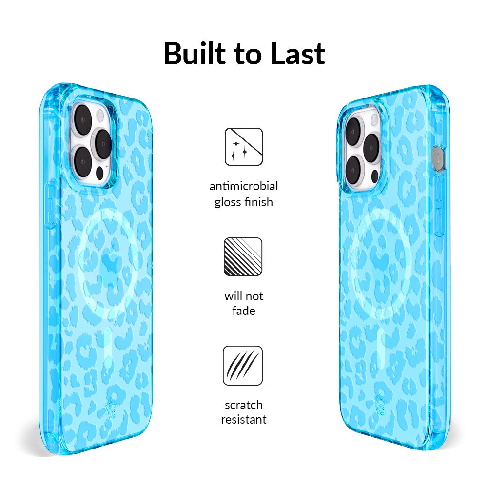 Aqua Blue Leopard iPhone Case - Image 5