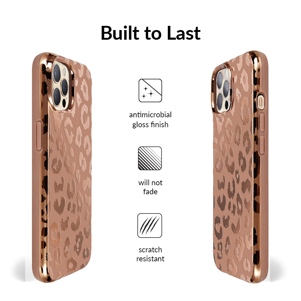 Bronze Chrome Leopard iPhone Case - Image 4