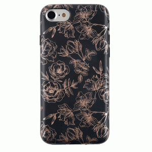 Floral Rose Gold Chrome iPhone Case