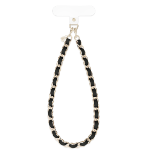 Black Leather Chain Phone Charm