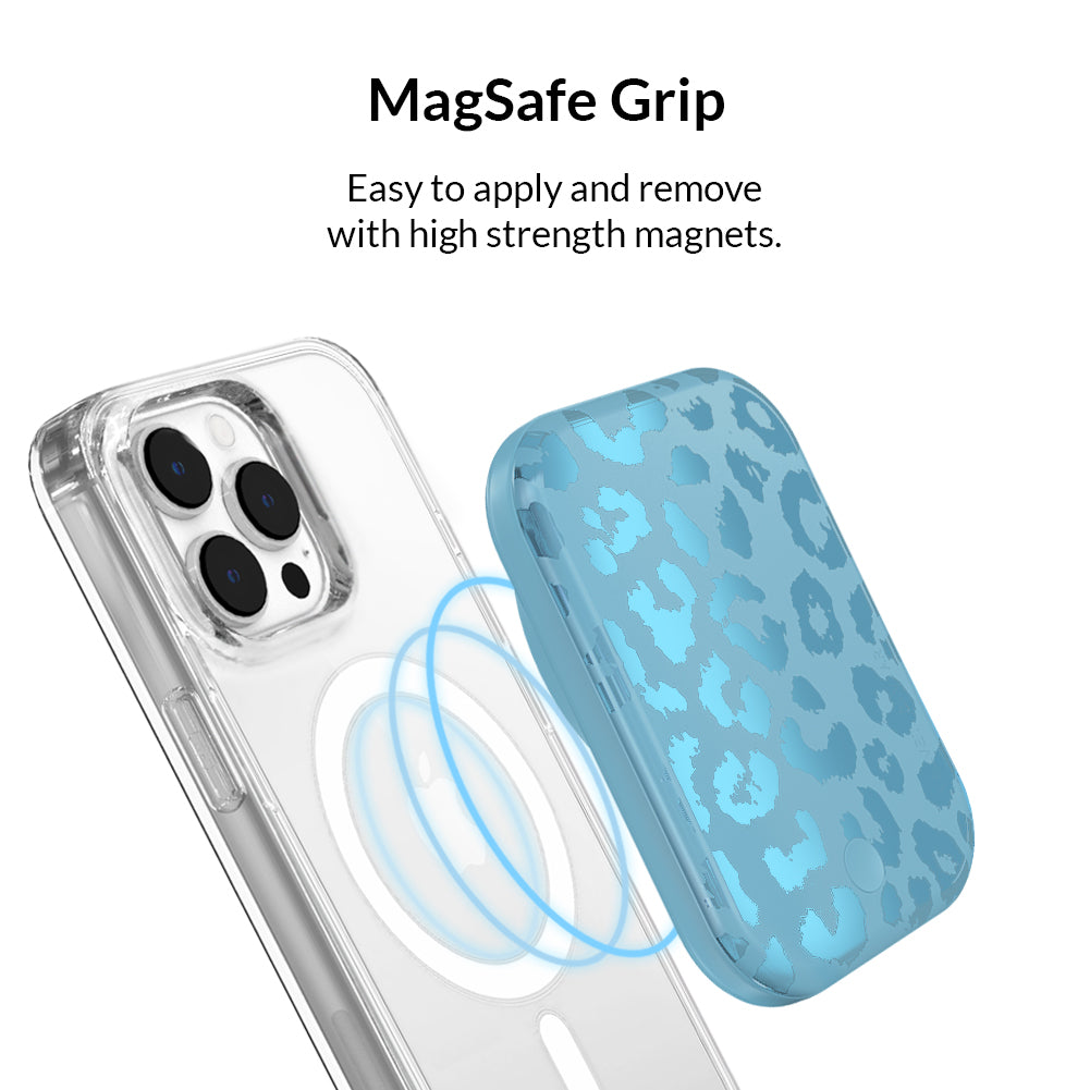 Blue Sapphire Leopard Portable MagSafe Charger Power Pack - Image 4