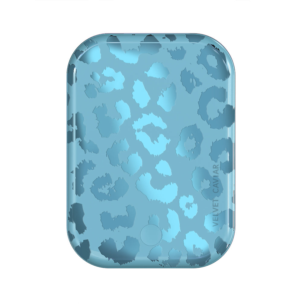 Blue Sapphire Leopard Portable MagSafe Charger Power Pack