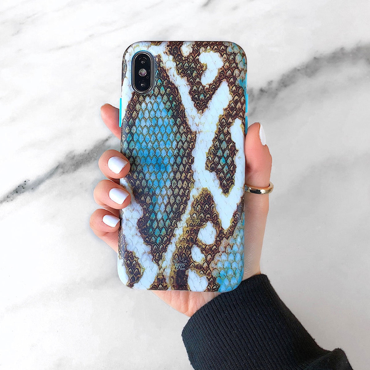 Blue Snakeskin iPhone Case - Image 2