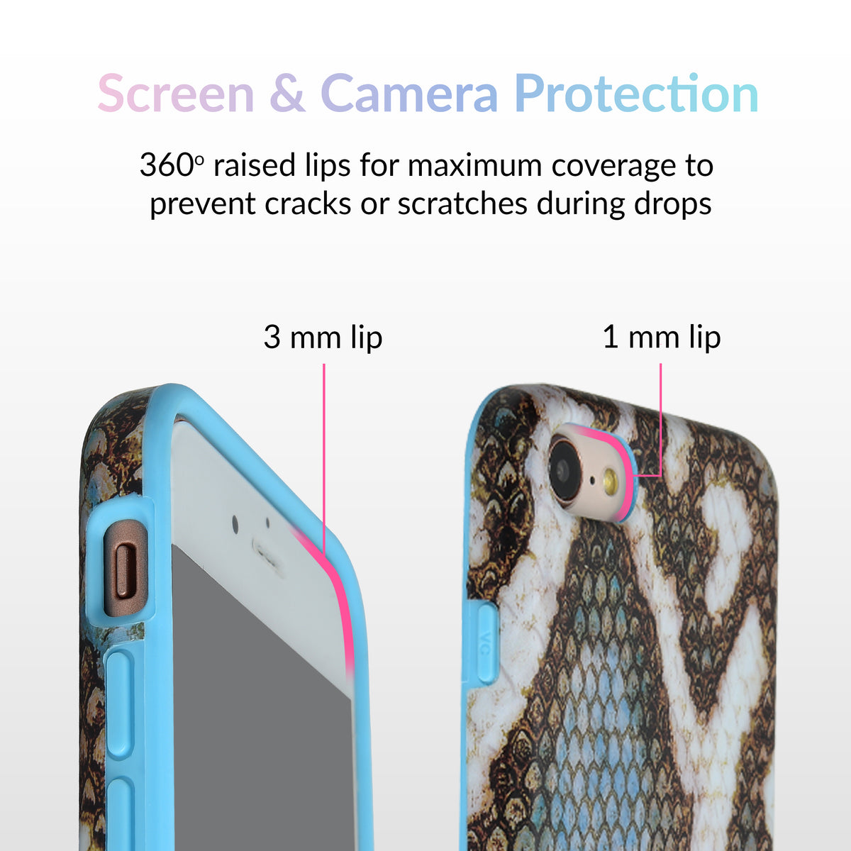 Blue Snakeskin iPhone Case - Image 3