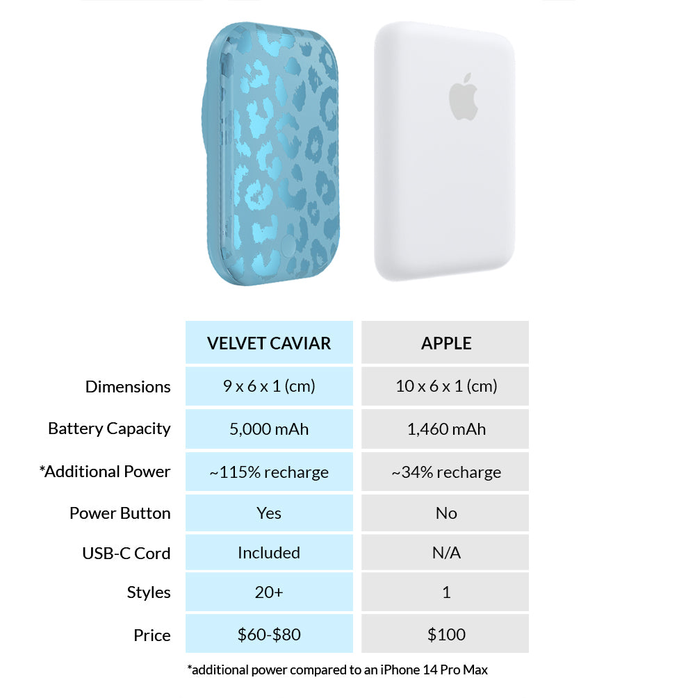Blue Sapphire Leopard Portable MagSafe Charger Power Pack - Image 7