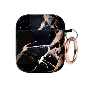 Black Marble Rose Gold Chrome AirPods Case
