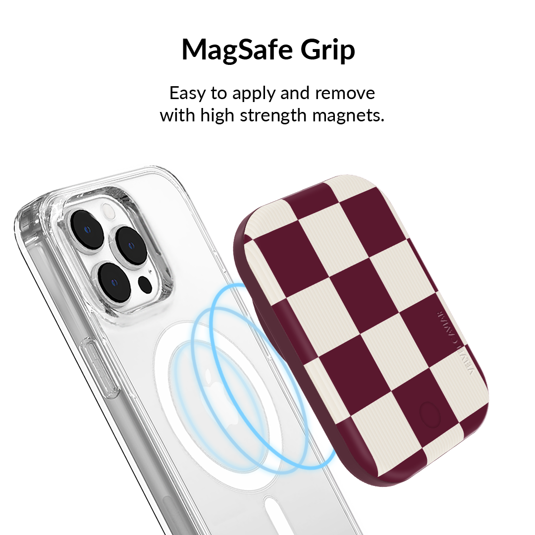 Burgundy Vibe Checker Portable MagSafe Charger Power Pack - Image 4