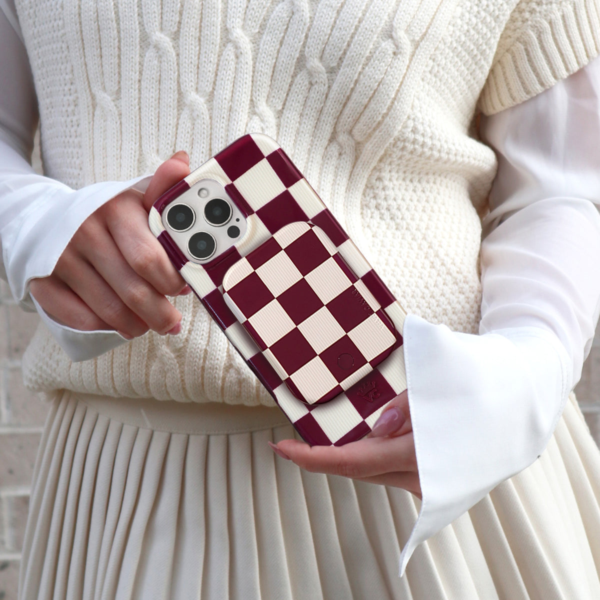 Burgundy Vibe Checker Portable MagSafe Charger Power Pack - Image 2