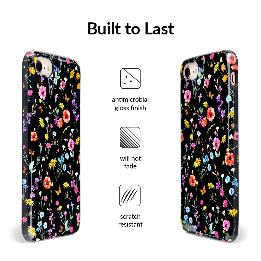 Black Wildflower iPhone Case - Image 5
