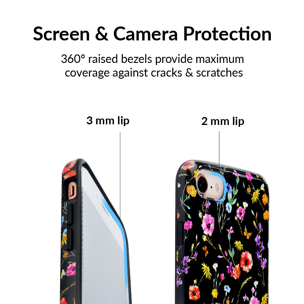 Black Wildflower iPhone Case - Image 3