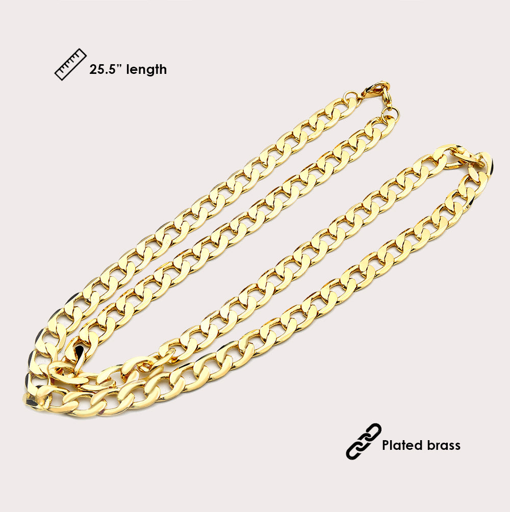 Mask Chain Necklace - 12mm Curb in Gold - Image 5
