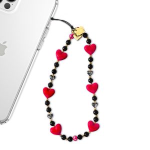 Betty Boop Black Heart Phone Charm