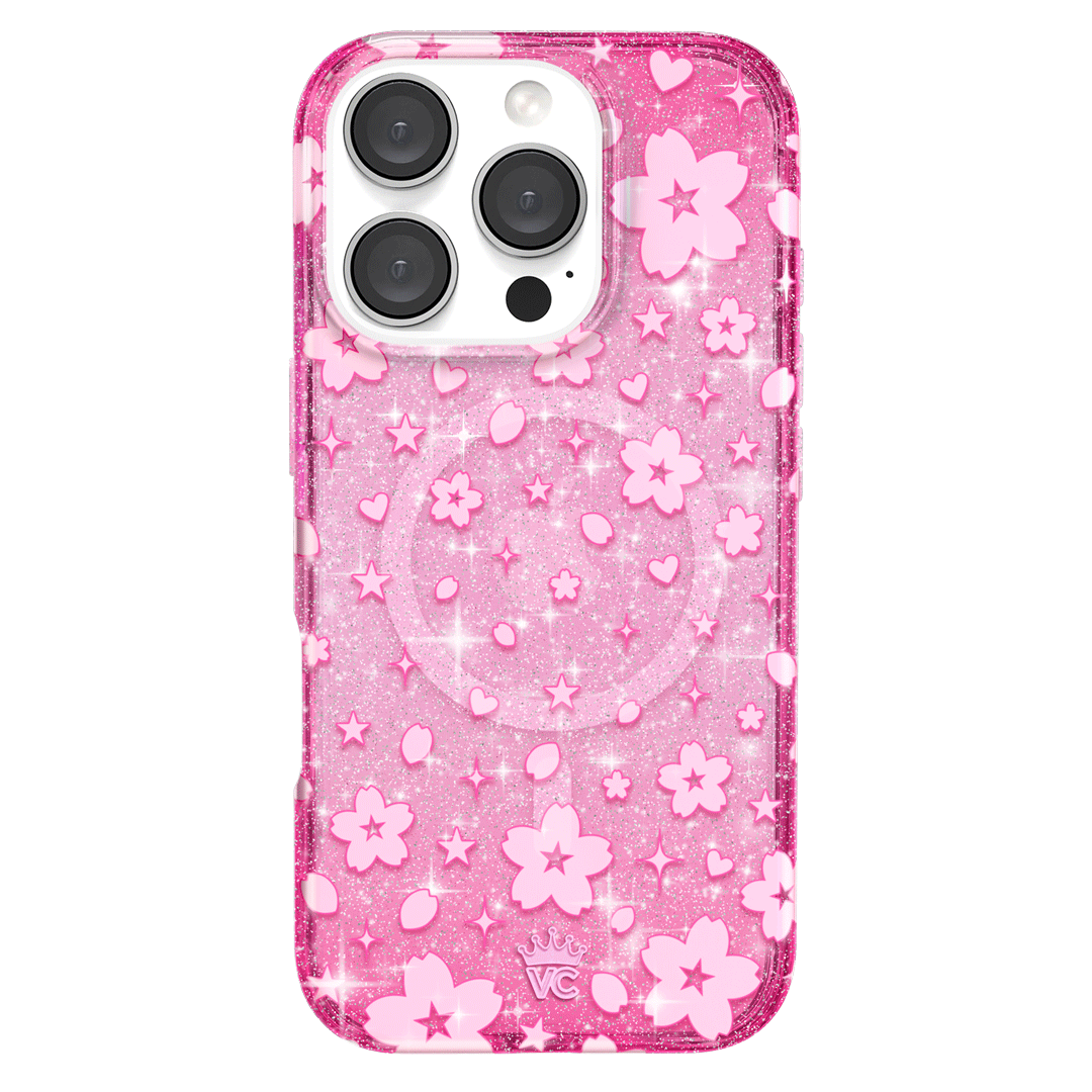 Cherry Blossom Glitter iPhone Case - Image 6