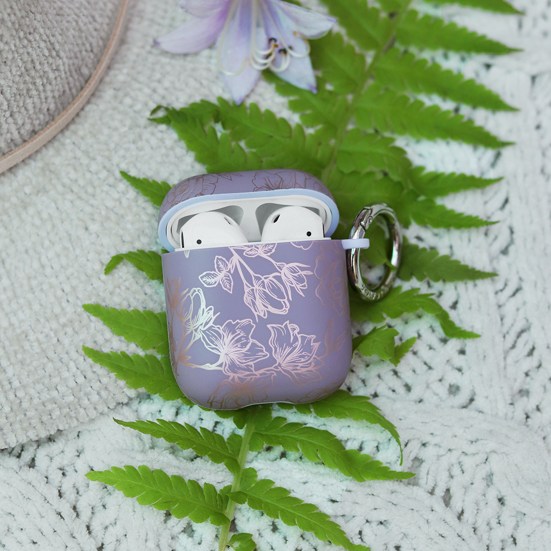 Dusty Rose Chrome Floral AirPods Case - Image 7