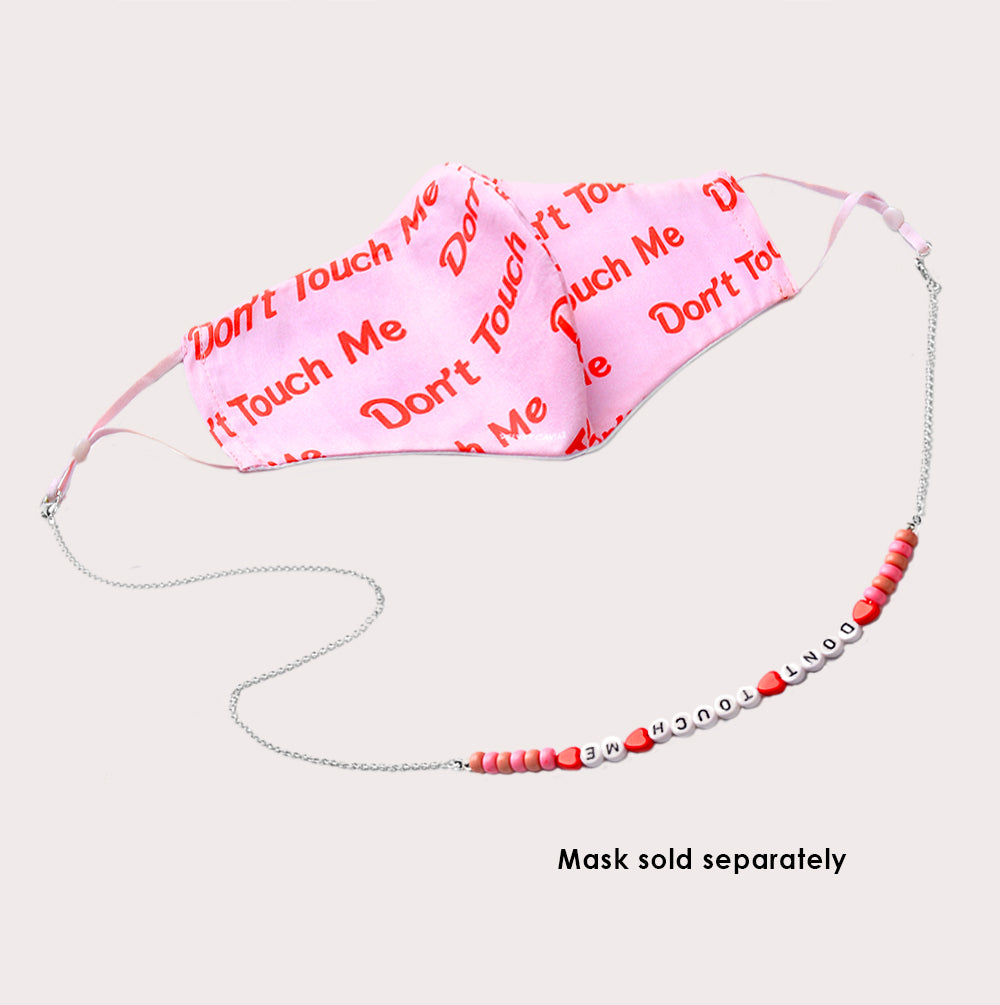 Mask Chain Necklace - 3mm Dont Touch Me Beads in Silver - Image 4