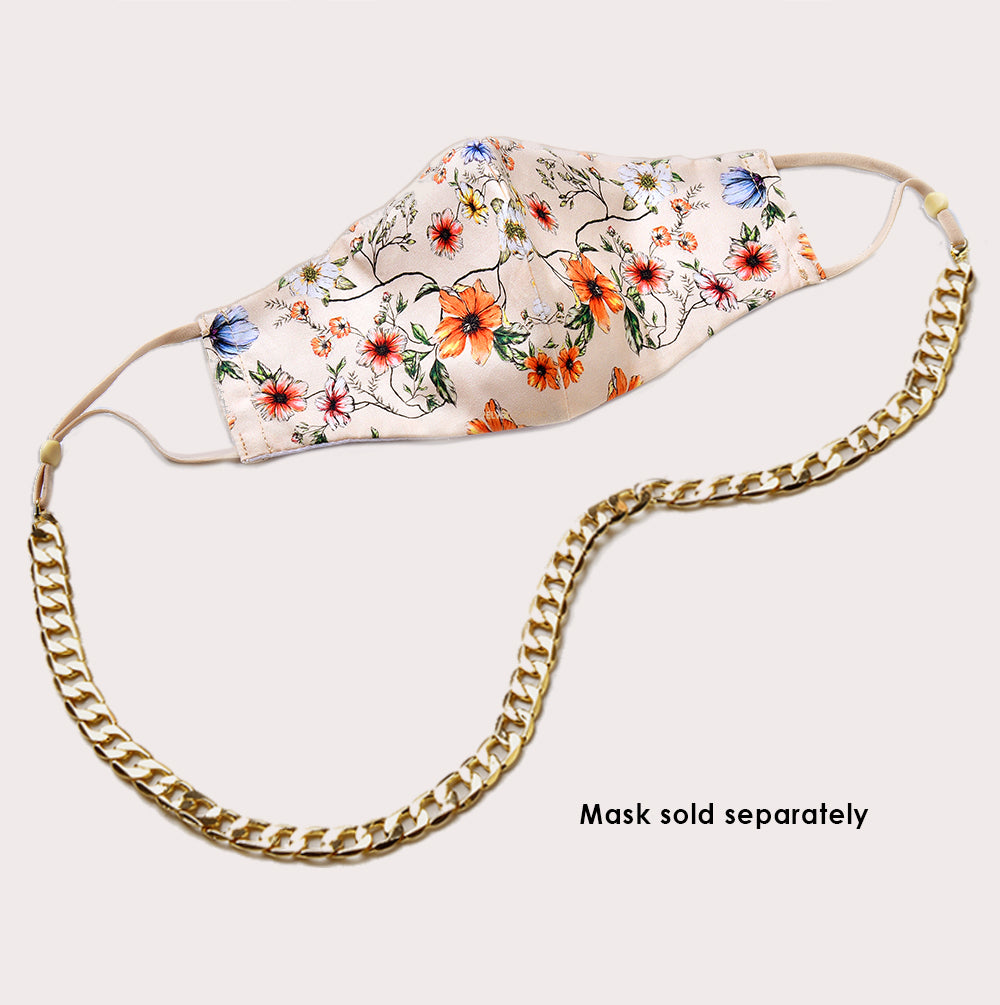 Mask Chain Necklace - 12mm Curb in Gold - Image 4