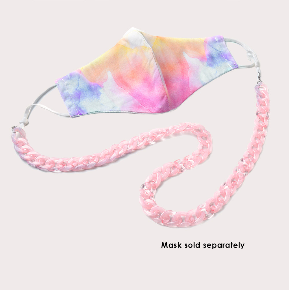 Mask Chain Necklace - 19mm Curb in Pink Quartz - Image 4