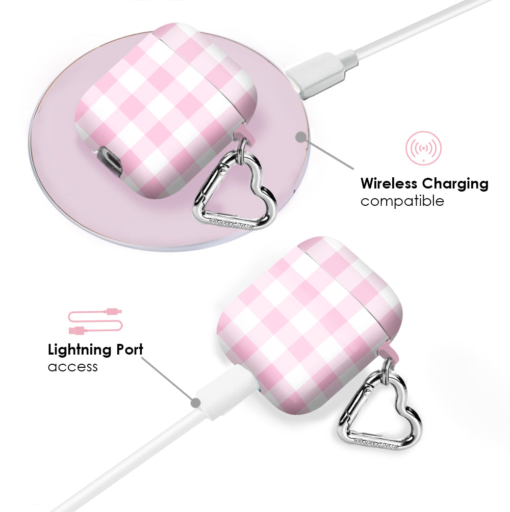 Baby Pink Gingham AirPod Case - Image 4